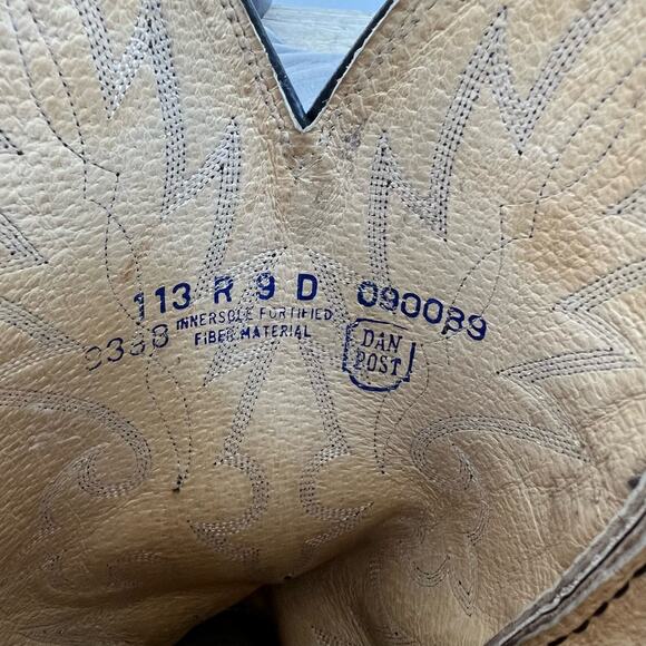 Vintage Dan Post Gray Almond Toe Cowboy Western Boots Size 9D main image 6